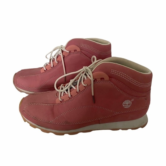 Timberland Barbie Pink Nubuck Ankle boots Leather shoes 8 - Picture 4 of 12
